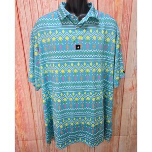 SurfCuz Mens Geometric Print Polo 3XL